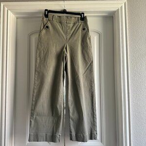 Spanx Stretch Twill Cropped Wide Leg Pant in Green